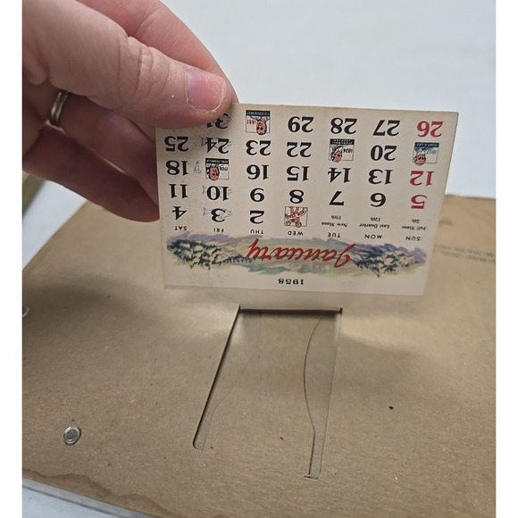 Vintage Advertising Thermometer Promotional Dual Picture Frame Decor w/ Calendar - Picture 5 of 6